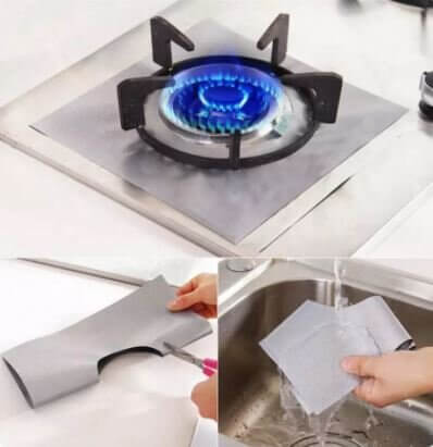 how to use Non-Stick Aluminum Reusable Gas Stove Burner Cover