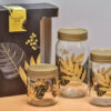 Golden Leaf 3 Piece Storage Jar Set blessedfriday