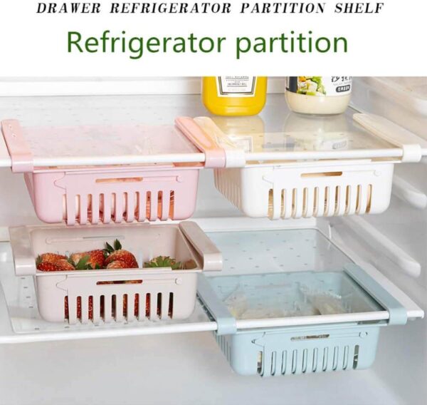 Adjustable Stretchable Refrigerator Organizer Drawer Basket