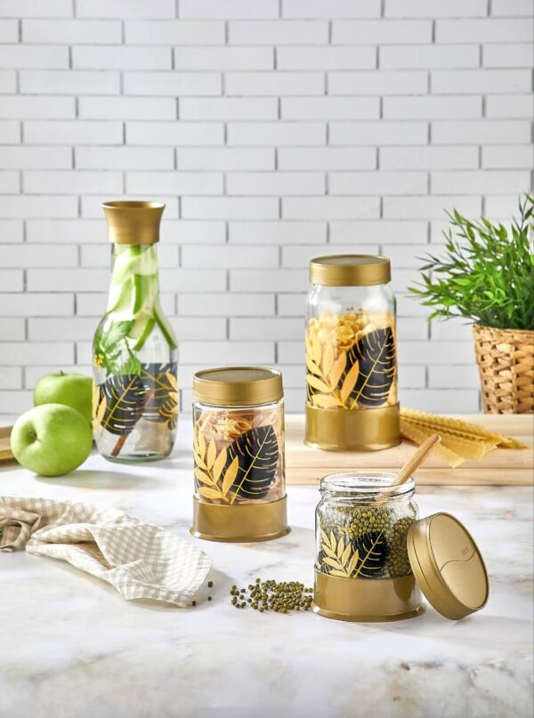 Golden Leaf Jar 3pc Set