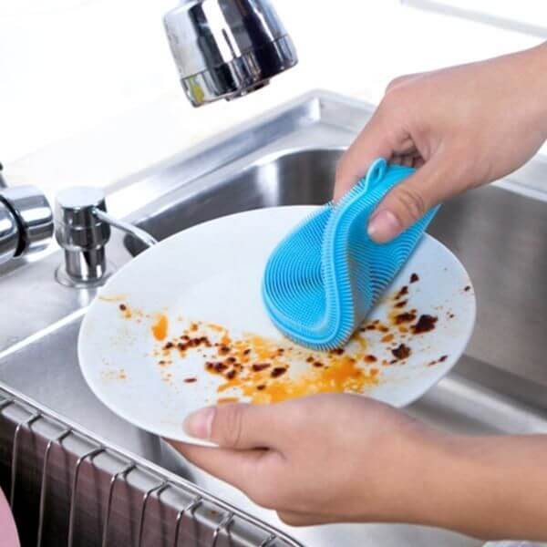Silicone Sponge Dish Washing Kitchen Scrubber in Pakistan