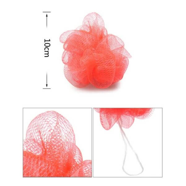 size of loofah mesh flower