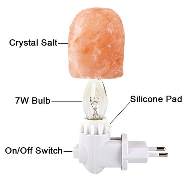 Natural Shape Pink Salt Night Lamp includes Bulb