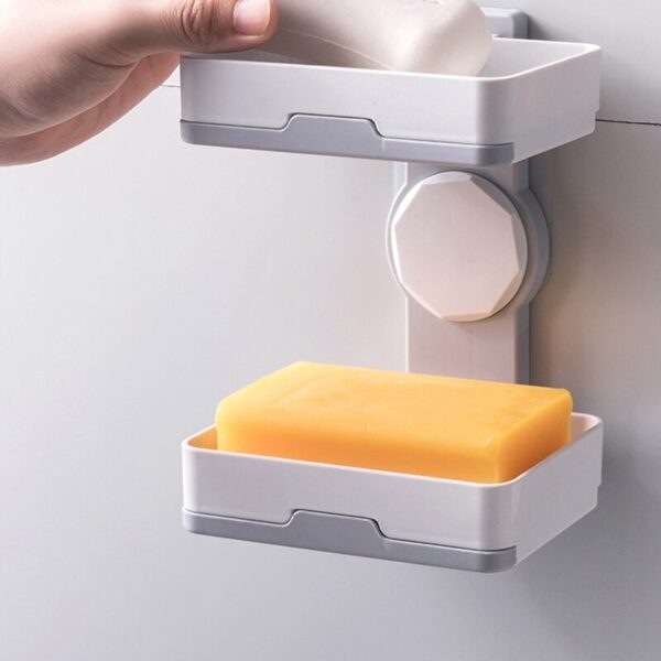 Wall-Mounted soap Dish with Drained Plastic soap Shelf BlessedFriday.pk