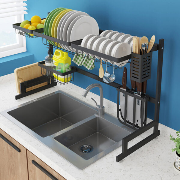adjustable dish drying rack over sink