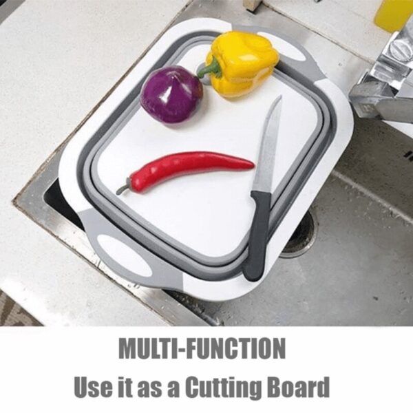 collapsible cutting board with dish tub