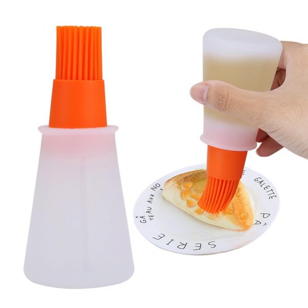 silicone cooking oil bottle with basting brush