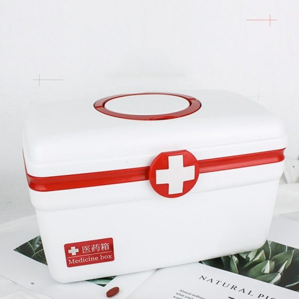 empty first aid box with compartments