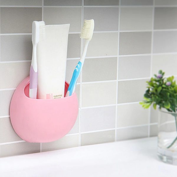 suction cup wall mounted toothbrush holder