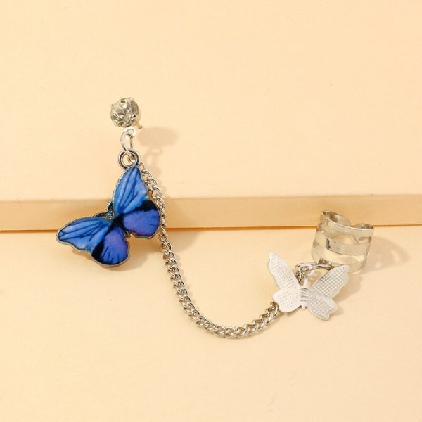 1pcs earrings for women butterfly chain