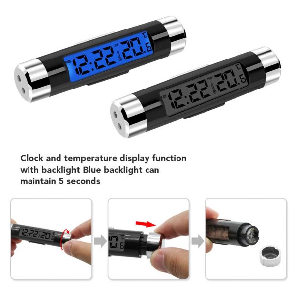 digital car clock thermometer with backlight