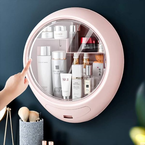 bathroom wall makeup organizer