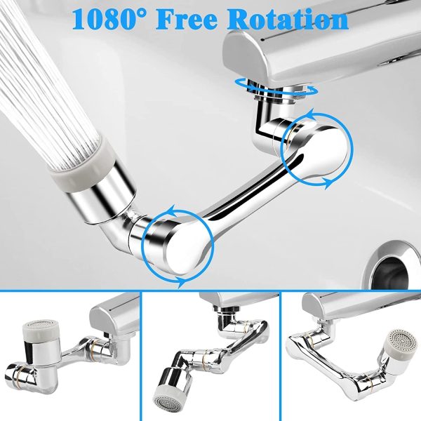 rotating universal faucet extender with plastic water jet filterq